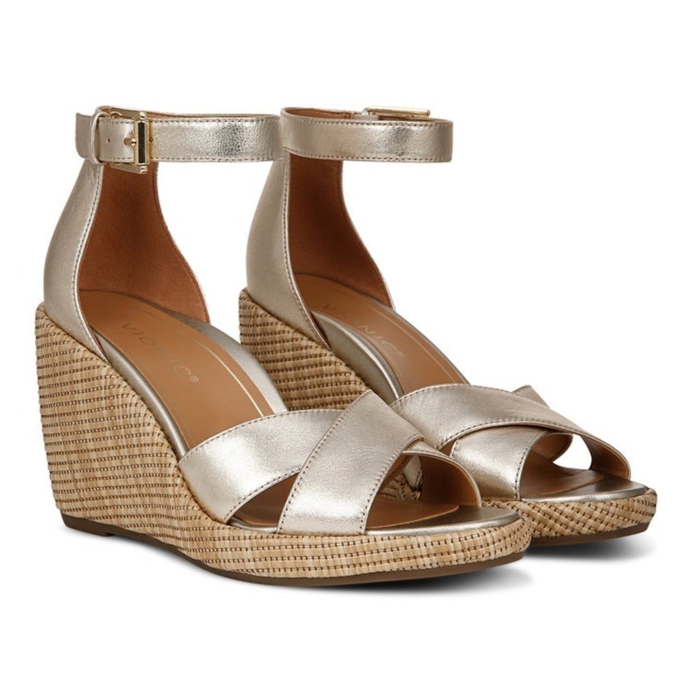 Women's Vionic Marina Wedge Sandals in Gold Size 10